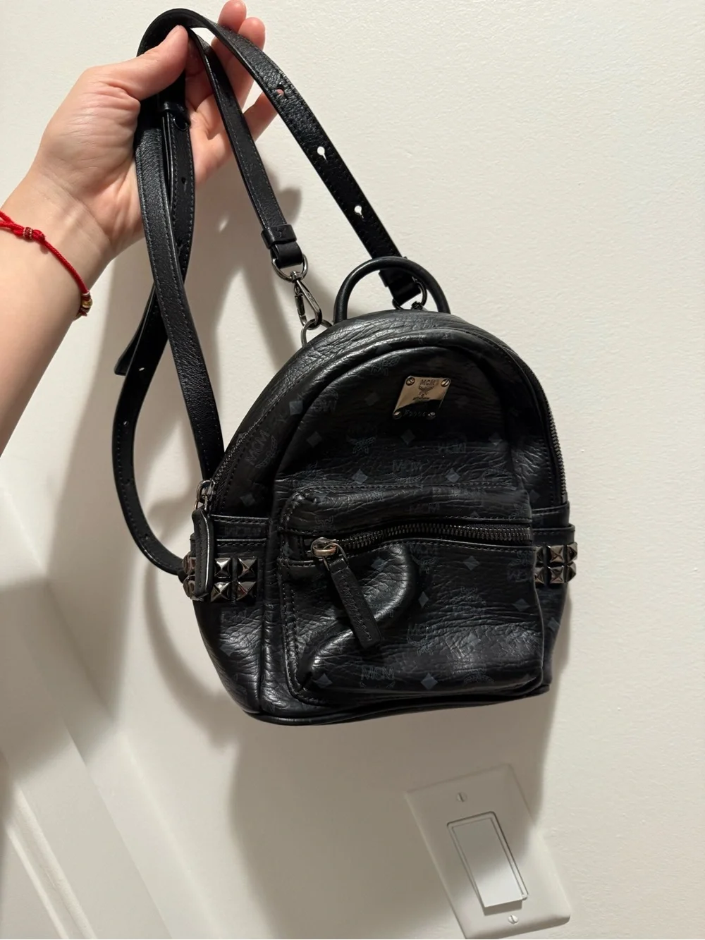 MCM Stark Bebe Boo Side Studs Backpack in Black Authentic
